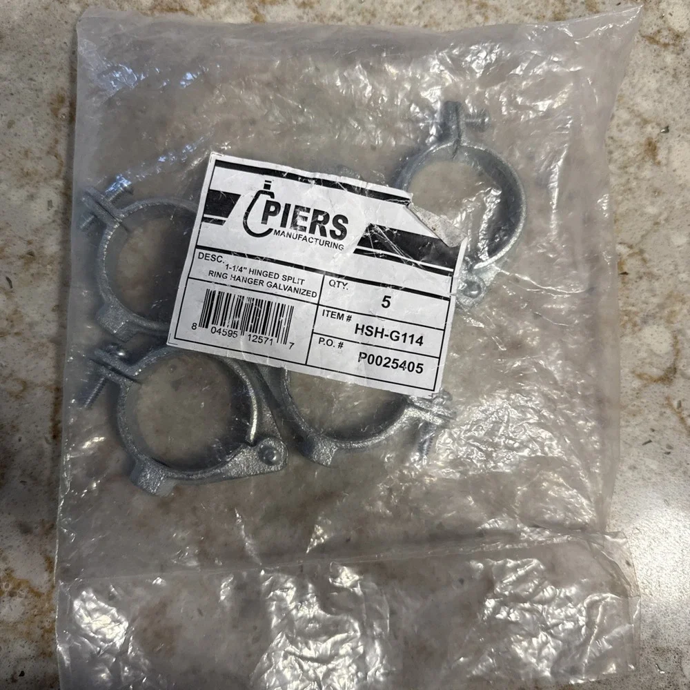 5 Pack Piers 1-1/4 Hinged Split Ring Extension Hanger  Galvanized HSH-G114